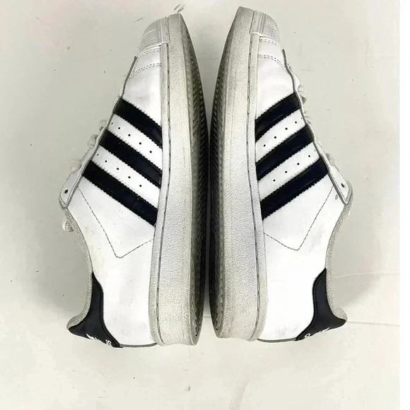 Adidas Superstar Leather 3-Stripe Shoes Mens 5.5 White Black Leather 789006 - Picture 10 of 10